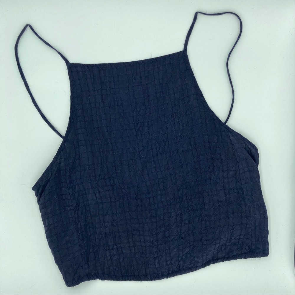 Tie-back crop top blouse